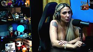 Bruna Lambertini Sits Naked On Lap In Sheer Red