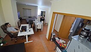 Maid in flip flops gets intense internal cumshot during cowgirl ride