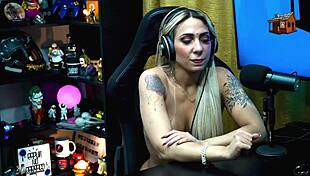 Bruna Lambertini Sits Naked On Lap In Sheer Red