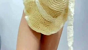 Teen 18+ tight pussy unboxing in bedroom close up