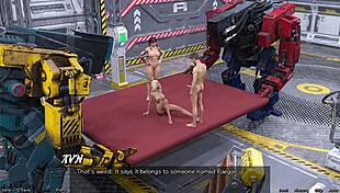 Stranded in space threesome with hot redhead!