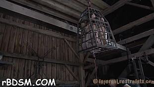 Horny brunette floozy roughly inserts a sex toy into her pussy