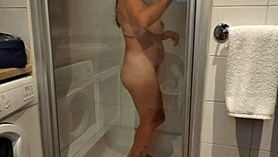 Tanned stepsister caught in hotel bathroom fun