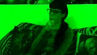 beth kinky sexy goth domina smoking in green light pt1 hd