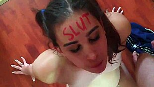 Lipstick Slut Gets Face Fucked, Slapped, And Spat On In Rough Blowjob Session