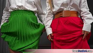 Cute Geek Teen Feels Intense Passion with Two Latin Alphas in School Corridor