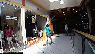 Shy teen girl masturbates in public mall?