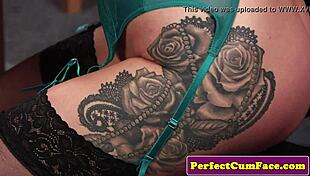 Gorgeous British MILF gets facial after sucking 😍