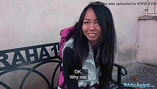 Stranded Thai Girl Gets Facial from Stranger in Public POV