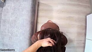 Is this babe your girlfriend in roleplay, worshiping her big ass?