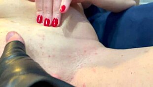 blonde cougar with big tits getting her wet pussy fingered in pov.