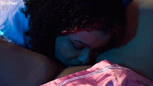 bbw lesbian duo indulges in foot worship and steamy pussy eating with raw passion