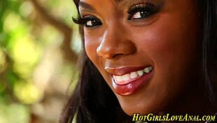 Ebony lesbians try toys for the first time, exploring anal and masturbation.