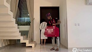 Delivery Guy Delivers And Fucks Hot Brunette Alone!