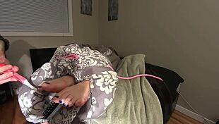 Why does the CEO tickle and lick secretary’s sexy nylon soles?