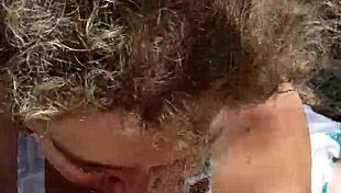 outdoor blowjob with fat bbw horny woman in public voyeur setting