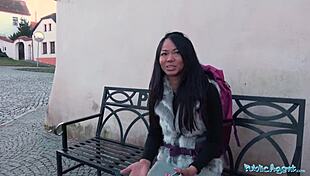 Stranded Thai Girl Gets Facial from Stranger in Public POV