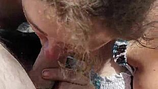 outdoor blowjob with fat bbw horny woman in public voyeur setting