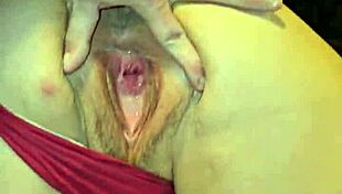 feeling the thrill of that red thong hugging big cheeks and pussy