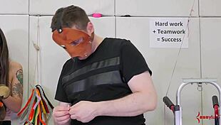 Submissive teen throat fucked by dominant master hard