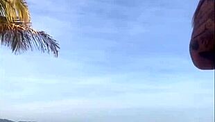 Oops, these shorts are showing my big pussy on the beach 😏