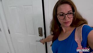 cute brunette kay lee plugs her butt and gets fucked