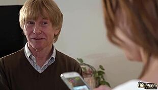 This super hot teen 18+ seduces an old grandpa with a perfect blowjob. She lets him pound her hardcore until she swallows his cumshot.