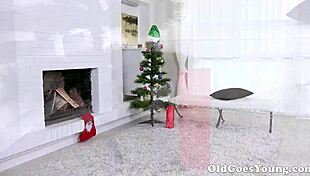 old man next-door eats young 18+ pussy like a pro at christmas