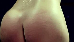 busty milf tied up in bdsm prayer desk scene