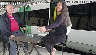 voyeur peeks at big tits ass game with cock close up