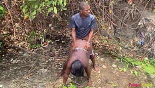 Outdoor Stroll Turns Wild with Babe Getting Nailed in River Yard