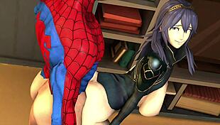 lucina gets intimate with spider-man in a wild anal session