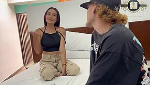 Horny Skinny Latina Girl Screams on Big Cock in Rough Cowgirl and Bent Over Positions