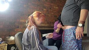 Two Shy Girls Handling My Massive Cock in FFM Threesome