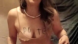 Bound Housewife Flashes In European Bondage Spanking Session