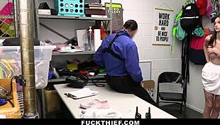 Mall officer dishes out hardcore punishment to teen burglar. No escape without a rough pounding!