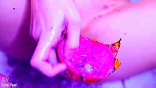 Nude Barefoot Fetish Girl Masturbates Wet Pussy to Squirting