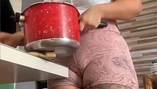 this bbw flashes her swollen pussy in public, you won't believe how puffy it is.