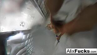 Alix Lynx Takes A Quick Post-Sex Shower After Masturbating Her Pussy And Tits