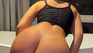 Tanned Brazilian Twerks In Bathtub Then Cums On Bed Calling For Hard Fuck