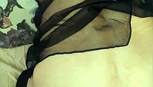 Wife performs cowgirl sex in stockings and lingerie