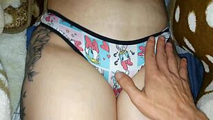 My stepdaughter shows off her new panties with that delicious scent