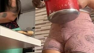 this bbw flashes her swollen pussy in public, you won't believe how puffy it is.