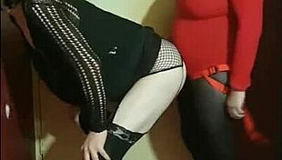 crossdresser enjoys ass to mouth with toys and strapon 😏