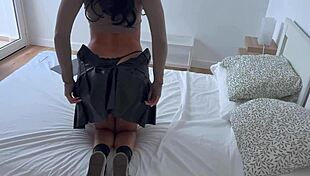 this amazing brunette in mini skirt got fucked on holidays