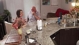 Tiny freak Freya Von Doom surprises stepdad and wife with wild moves