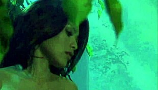 Naughty latina licks shaved pussy outdoor