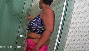 hidden camera catches brazilian milf teacher shaving in lingerie