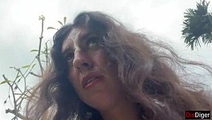 Girl Walks Cafe with Cum on Face Swallowing Pizza