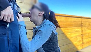 Redhead Slut Blows On Roof!